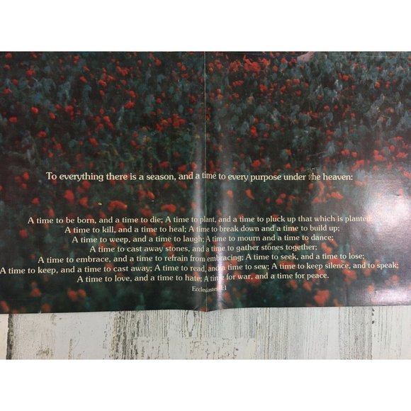 Ecclesiastes 3:1 To Everything There is a Season Vtg 1970s Book Club Poster - Picture 4 of 12